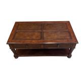 LLR - Vintage Leather-Inset Coffee Table