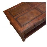 LLR - Vintage Leather-Inset Coffee Table