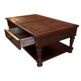 LLR - Vintage Leather-Inset Coffee Table