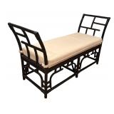 LL - Vintage Chinese Chippendale McGuire Style Bench
