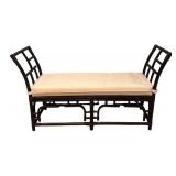 LL - Vintage Chinese Chippendale McGuire Style Bench