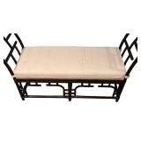 LL - Vintage Chinese Chippendale McGuire Style Bench