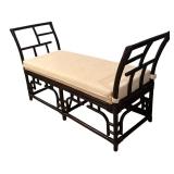 LL - Vintage Chinese Chippendale McGuire Style Bench