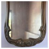 LL - Vintage Carved Wood Frame Wall Mirror