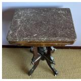 LL - Antique Granite Top Accent Table