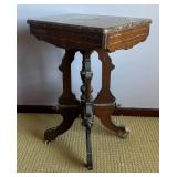 LL - Antique Granite Top Accent Table
