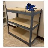 LL - Metal and Wood Workstation with Mounted Irwin Bench Vise