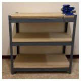 LL - Metal and Wood Workstation with Mounted Irwin Bench Vise