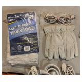 LL - Assorted Extension Cords, Gloves, Towels, Flashlights and More