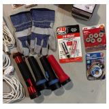 LL - Assorted Extension Cords, Gloves, Towels, Flashlights and More