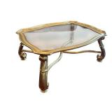 LR - Vintage Hollywood Regency Brass Coffee Table