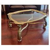 LR - Vintage Hollywood Regency Brass Coffee Table