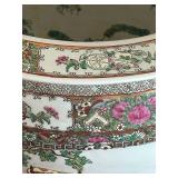 LR - Vintage Famille Rose Porcelain Jardiniere Fishbowl With Wooden Stand