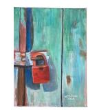 BR1 - W. McFarlin 2020 Signed Original Padlock Painting on Canvas
