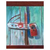 BR1 - W. McFarlin 2020 Signed Original Padlock Painting on Canvas