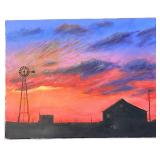 BR1 - Original Sunset Farm Landscape on Canvas 16 x 20