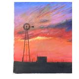 BR1 - Original Sunset Farm Landscape on Canvas 16 x 20