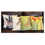 BR1 - Giraffe Motif Accent Pillows (Lot of 4)