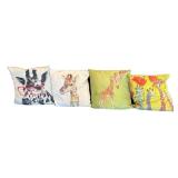 BR1 - Giraffe Motif Accent Pillows (Lot of 4)