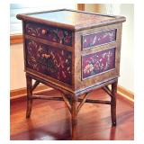 BR1 - Hand-Painted Accent Cabinet with Tiger and Floral Motif