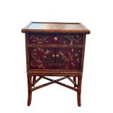 BR1 - Hand-Painted Accent Cabinet with Tiger and Floral Motif