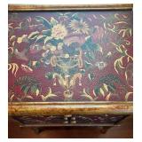 BR1 - Hand-Painted Accent Cabinet with Tiger and Floral Motif