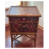 BR1 - Hand-Painted Accent Cabinet with Tiger and Floral Motif
