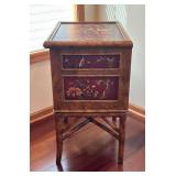 BR1 - Hand-Painted Accent Cabinet with Tiger and Floral Motif