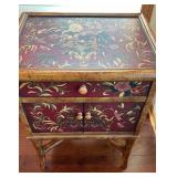 BR1 - Hand-Painted Accent Cabinet with Tiger and Floral Motif