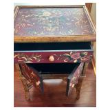 BR1 - Hand-Painted Accent Cabinet with Tiger and Floral Motif