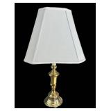 P - Brass Table Lamp with White Shade 29 In H