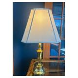 P - Brass Table Lamp with White Shade 29 In H