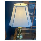 P - Brass Table Lamp with White Shade 29 In H