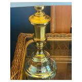P - Brass Table Lamp with White Shade 29 In H