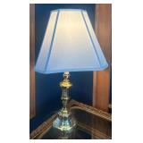 P - Brass Table Lamp with White Shade 29 In H