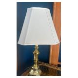 P - Brass Table Lamp with White Shade 29 In H