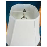 P - Brass Table Lamp with White Shade 29 In H