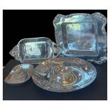BR1 - Wilton Armetale Texas & Stars Chip & Dip Set with Bread Tray (Lot of 4)