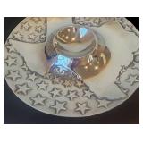 BR1 - Wilton Armetale Texas & Stars Chip & Dip Set with Bread Tray (Lot of 4)