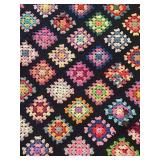BR1 - Vintage Handmade Crochet Afghan Throw Blanket