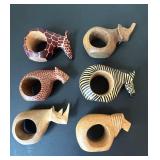 LR - Wooden Safari Animal Napkin Rings & Serving Utensils (Lot of 10)