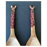LR - Wooden Safari Animal Napkin Rings & Serving Utensils (Lot of 10)
