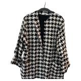 LR - Doncaster Silk Jacket Size 16 Black & White Textured Weave