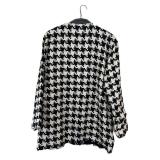 LR - Doncaster Silk Jacket Size 16 Black & White Textured Weave