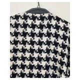 LR - Doncaster Silk Jacket Size 16 Black & White Textured Weave