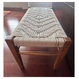 LR - Woven Rope Top Wooden Bench