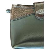 LR - Brighton Black Leather Croc-Embossed Crossbody Bag