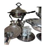 P - Mixed Vintage Silverplate Serving Pieces & Pedestal Bowls