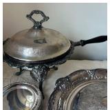 P - Mixed Vintage Silverplate Serving Pieces & Pedestal Bowls