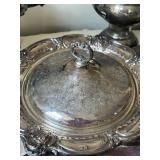 P - Mixed Vintage Silverplate Serving Pieces & Pedestal Bowls